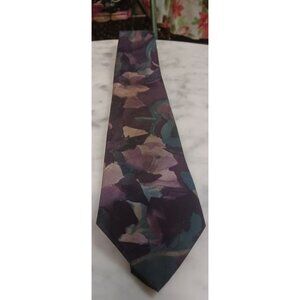 Stanley Blacker Men's Tie Purple & Green Floral 100% Polyester